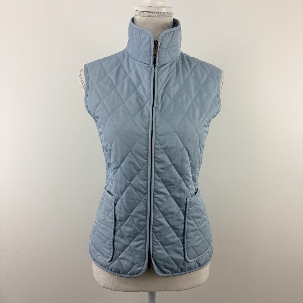 Burberry London‎ Women's Light Blue Quilted Puffer Vest Size Small England